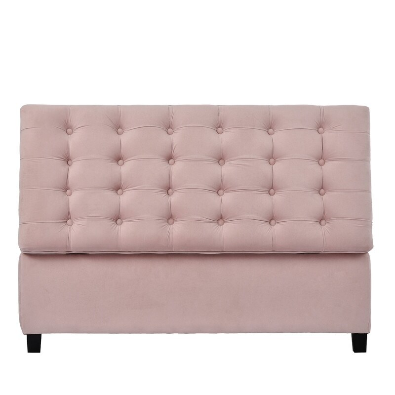 Storage stool  for bedroom  end of bed  button tufted linen fabric Ottoman sofa  bench