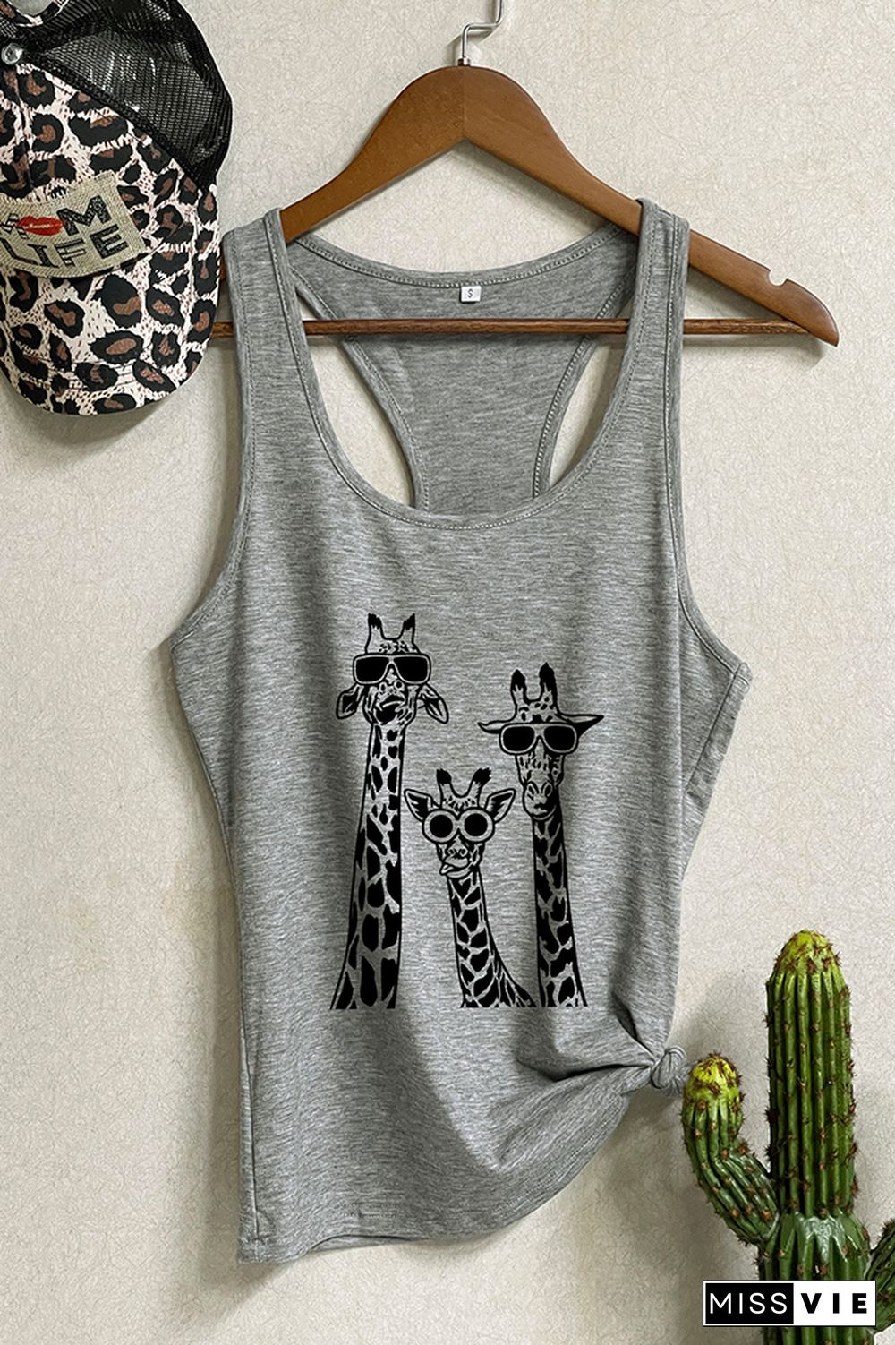 funny Giraffes with glasses Sleeveless Tank Top Wholesale