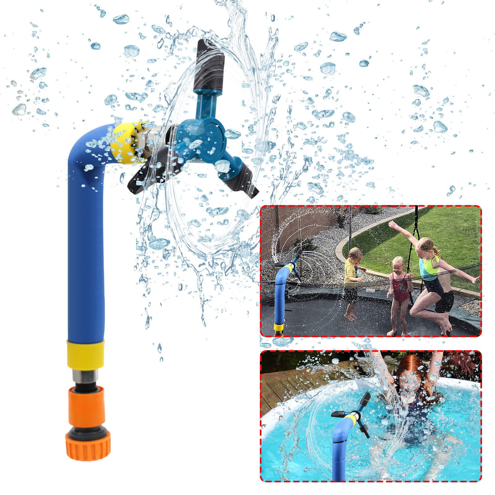 wendunide 360 ° Trampoline Sprinkler Kit Kids Fun Summer Outdoor Water Game Sprinkler Kit L