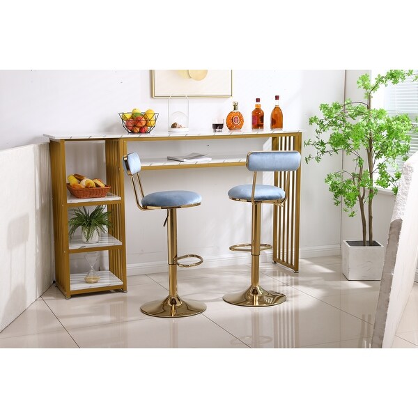 Bar Stools with Back and Footrest Counter Height Dining Chairs(Set of 2)