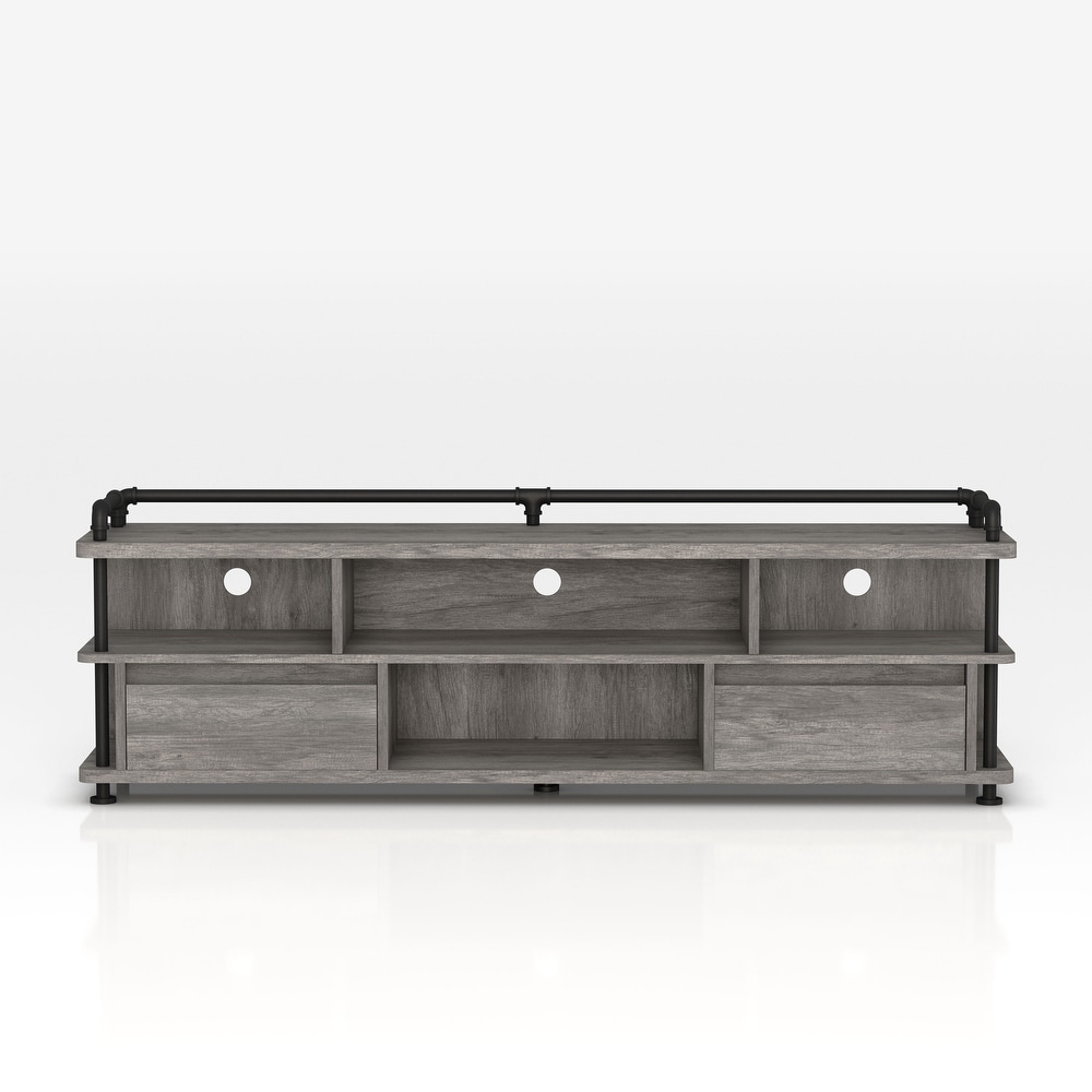 Albertus Industrial 71 inch Iron 4 Shelf TV Console by Furniture of America