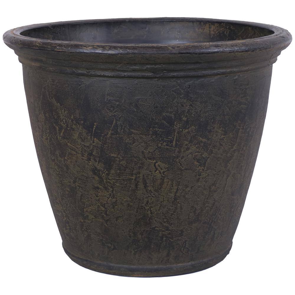 Sunnydaze Anjelica 24 in. Sable Single Outdoor Resin Flower Pot Planter - Dark Brown DG-789