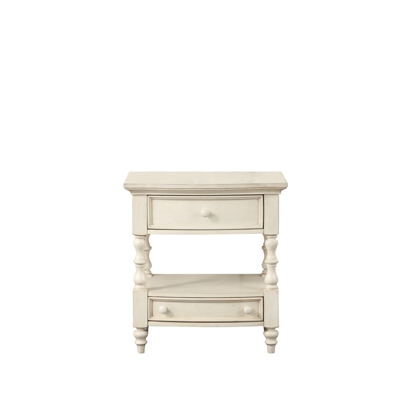 Comfort Pointe Shelton 2-Drawer Wood Nightstand in Antique White