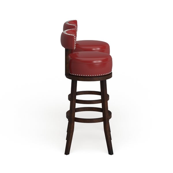 Copper Grove Rogers Faux Leather Swivel Barstool (Set of 2)