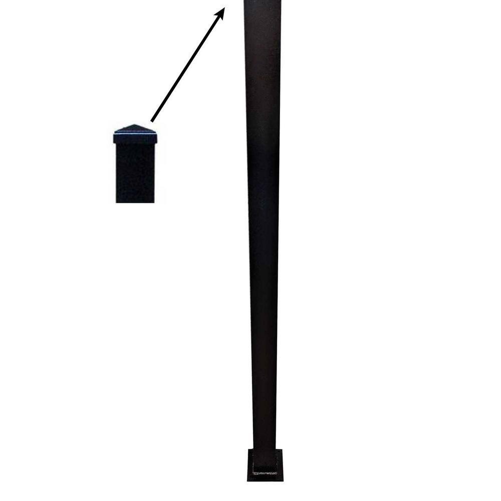 EZ Handrail 3 in. x 3 in. x 96 in. Textured Black Structural Aluminum Post EZSP96HB