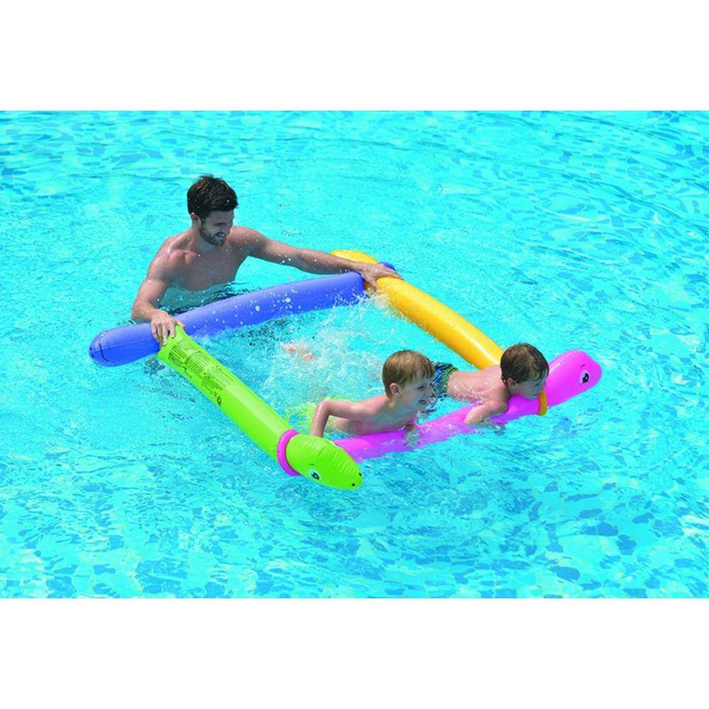 Pool Central 63 in. Purple and Yellow Dinosaur Twisty Tube Inflatable Pool Toy (2-Pack) 32149207