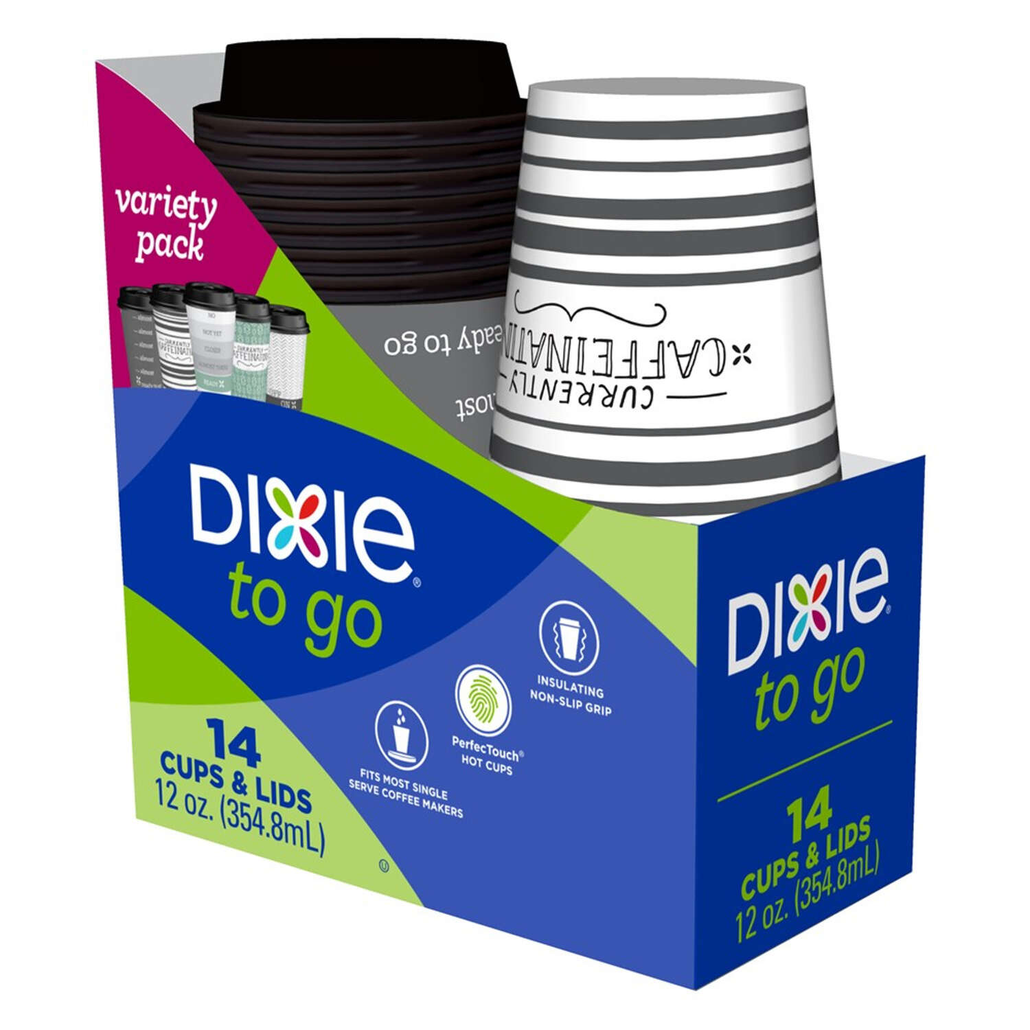 Dixie To Go Multicolored Paper COFFEE HAZE Cups 14 pk