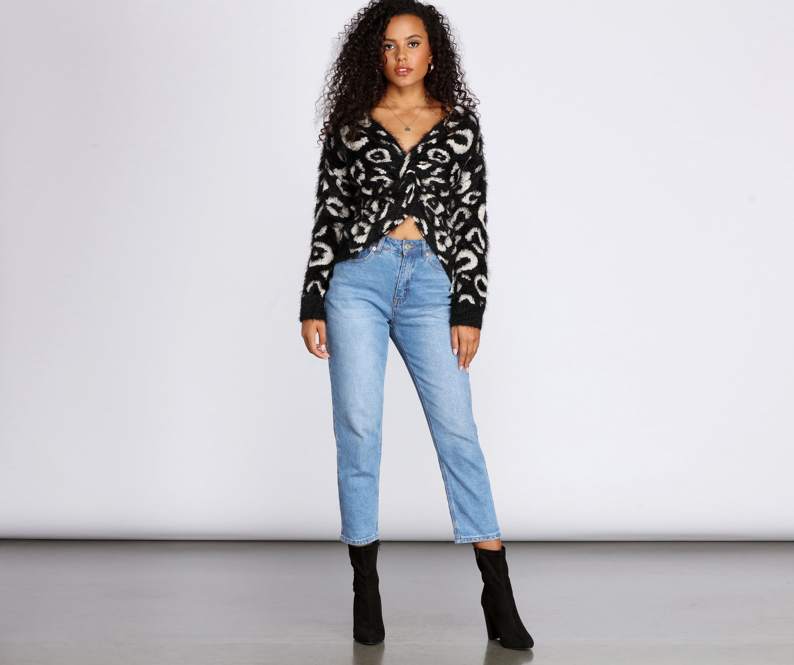 A Little Wild Twist Leopard Sweater