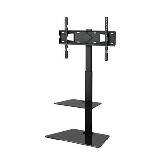 ProMounts Heavy Duty Swivel Floor Stand Mount with Shelves For 37-70 in. TV's up to 88lbs. with Sleek Glass Base and 35 Swivel AFMSS6402