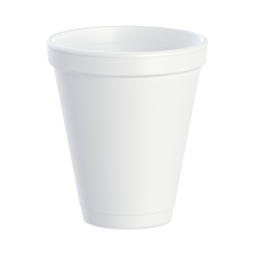 Dart Foam Drink Cups， 12 oz， White， 1，000/Carton (12J16)