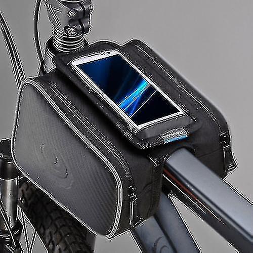 Naiwang Roswheel Cycling Bike Ycle Top Tube Frame Pannier Double Bag Pouch For 4.8in Cellph 1.8l