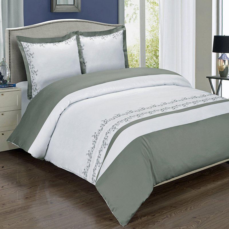 Amalia 3-PC Cotton Embroidered Duvet Cover Set