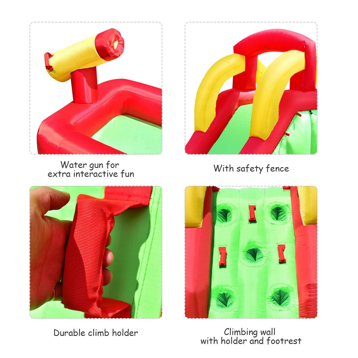 Climb and Long Slide Bouncer w/ Water Cannon for Kids