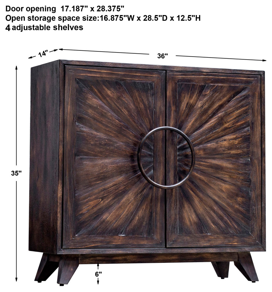 Uttermost Kohana 36x35 quotConsole Cabinet   Rustic   Accent Chests And Cabinets   by HedgeApple  Houzz