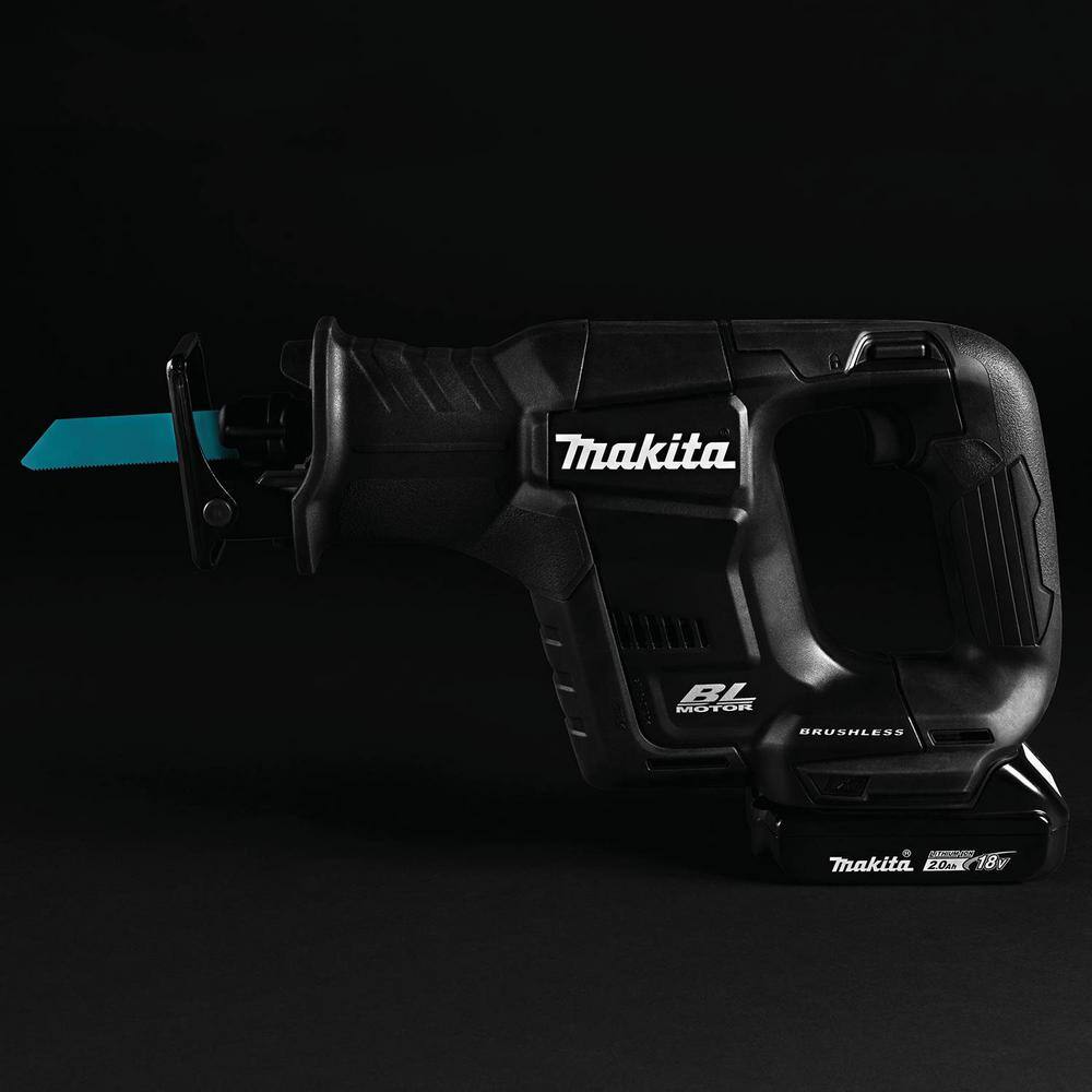 Makita 18V LXT Sub-Compact Lithium-Ion Brushless Cordless Recipro Saw Kit (2.0 Ah) XRJ07R1B