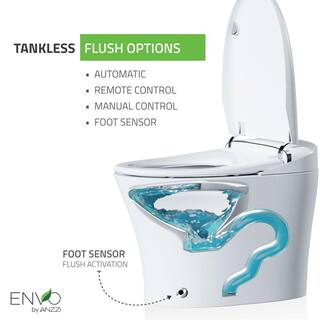 ANZZI Envo Aura Elongated Smart Bidet Toilet in White with Remote TL-STSF851WH