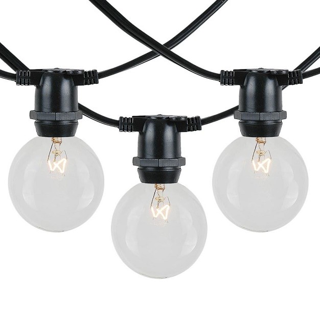 Novelty Lights Globe Outdoor String Lights With 25 In line Sockets Black Wire 25 Feet