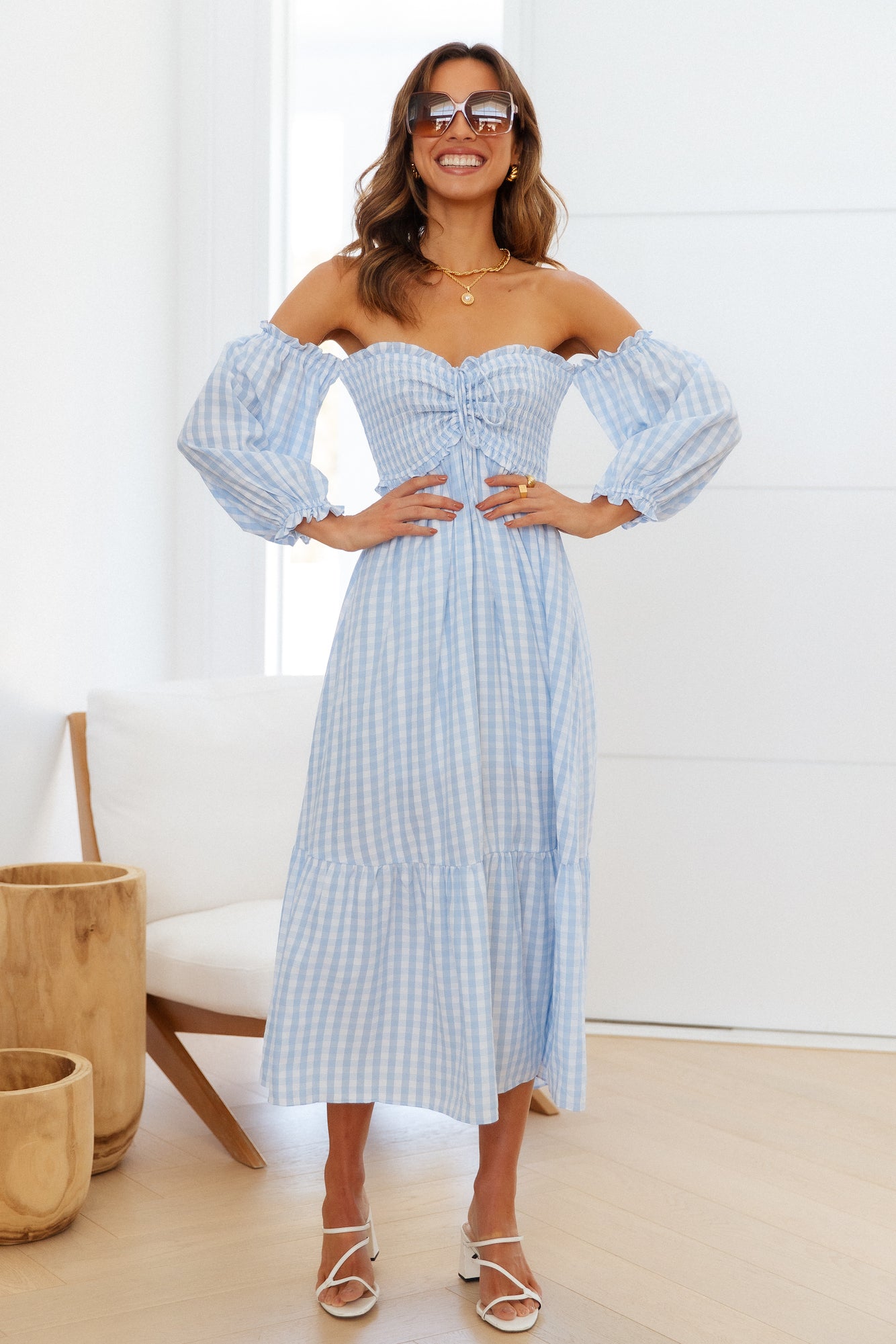 Kiss Me At Sunset Midi Dress Blue