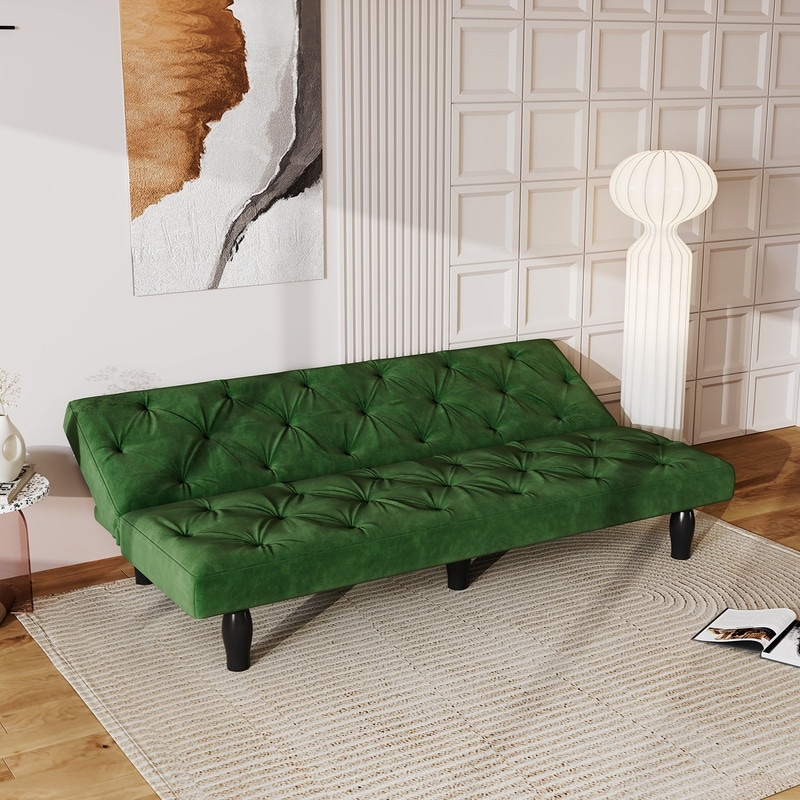 66'' velvet sofa convertible into sofa bed  suitable for family living room  apartment  bedroom