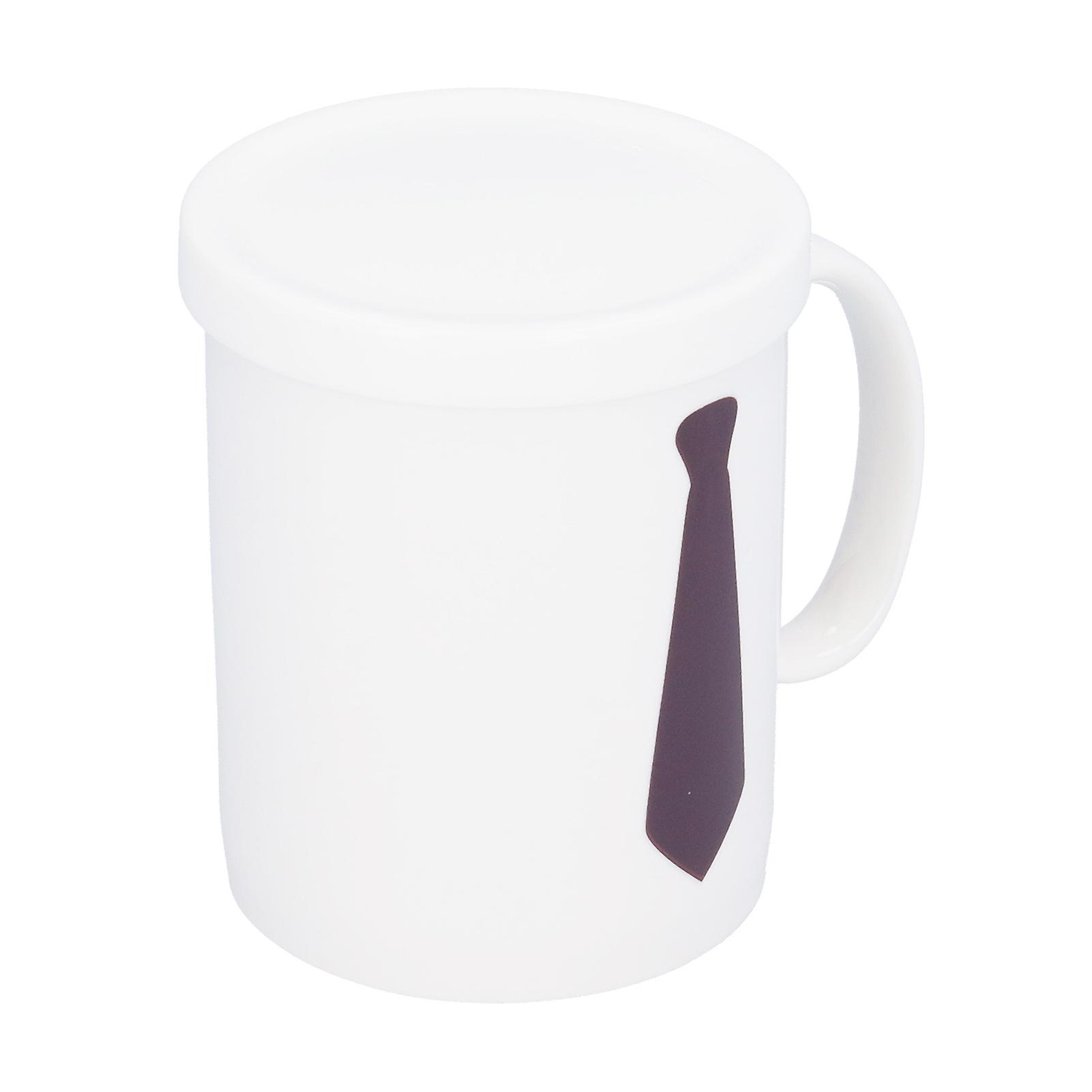 Necktie Pattern Color Changing Cup Thermo‑Sensitive Coffee Mug with Cover for Home Office