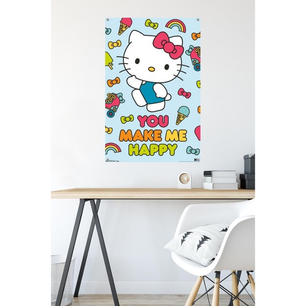 Trends International Hello Kitty Happy Unframed Wall Poster Prints