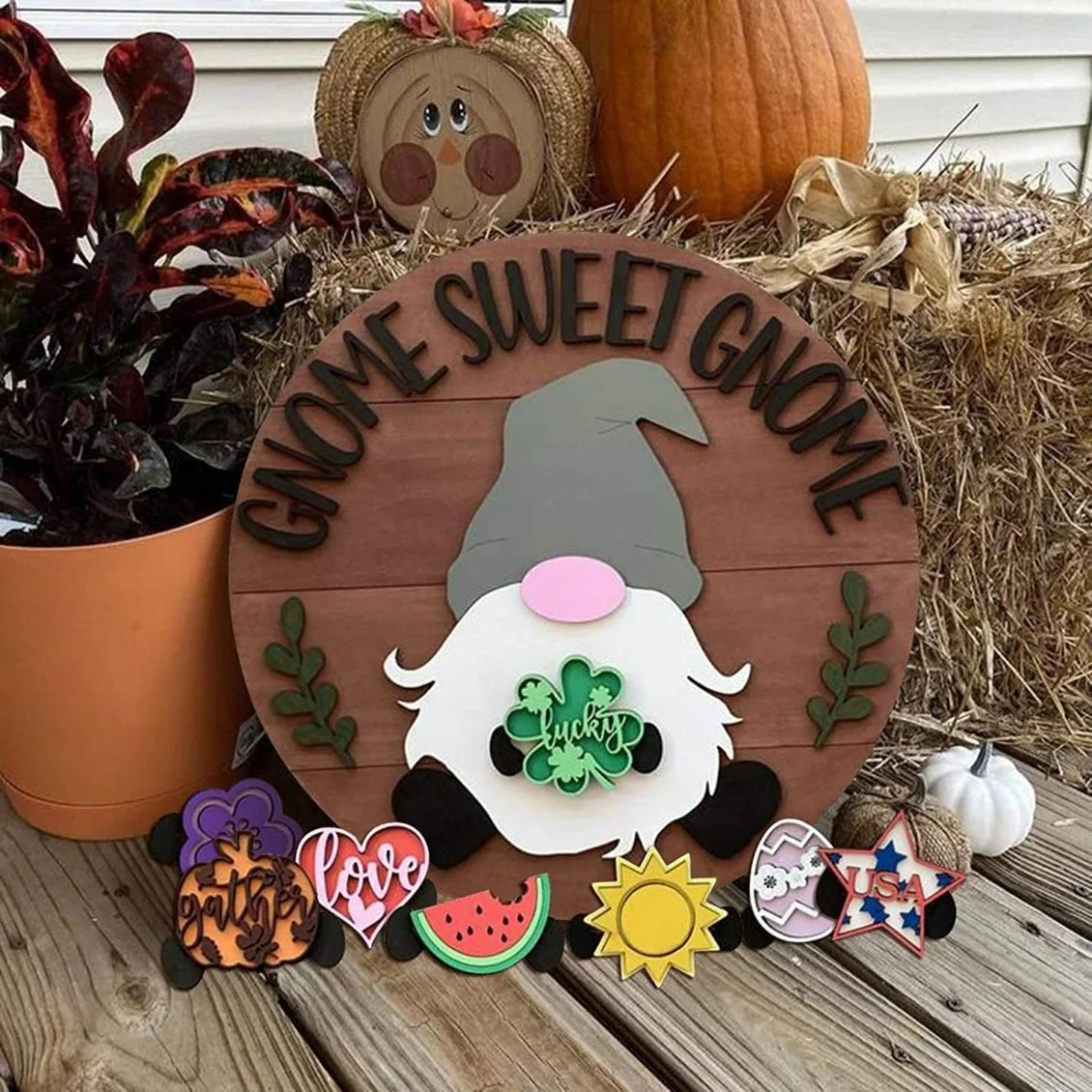 🔥 BIG SALE - 49% OFF🔥🔥 🎉-Cute 3D Seasonal Interchangeable Gnome Door Hanger