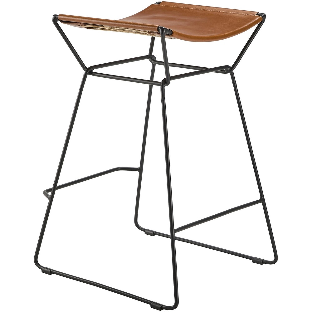 Artistic Weavers Celerio Brown Leather Modern Counter Stool