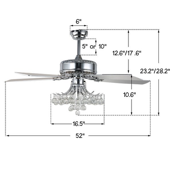 Cusp Barn 52-In Crystal Ceiling Fan with Remote and Reversible Blades Shopping - The Best Deals on Ceiling Fans | 39982786