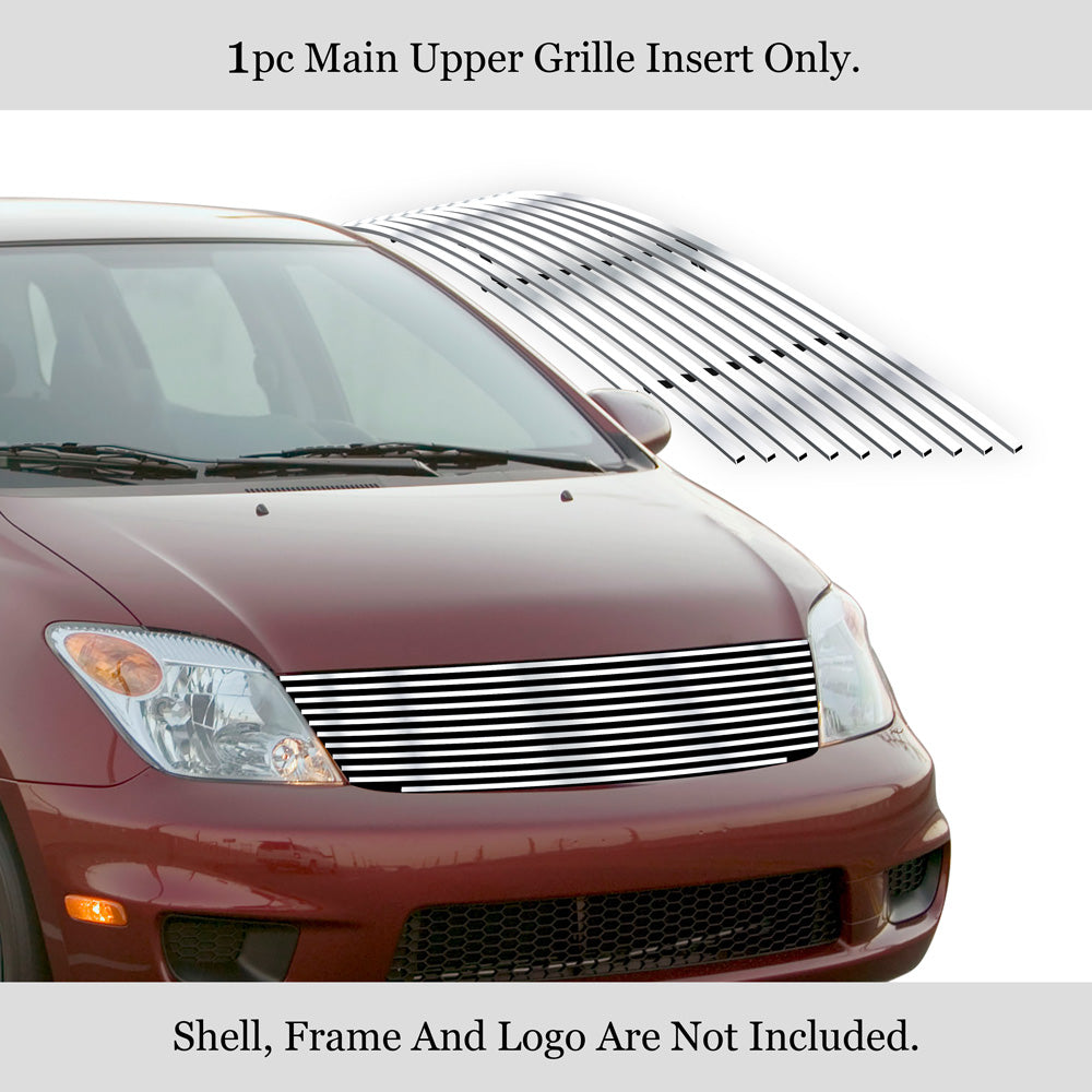 APS Compatible with Scion XA 2003-2007 Main Upper Stainless Steel SS Silver Horizontal Billet Grille Insert T85468A