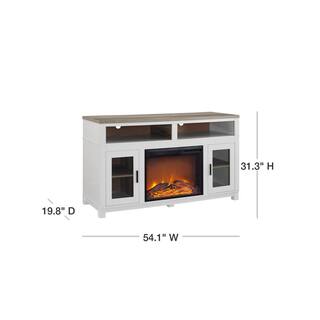 Ameriwood Carver White Electric Fireplace 60 in. TV Stand 1774296COM