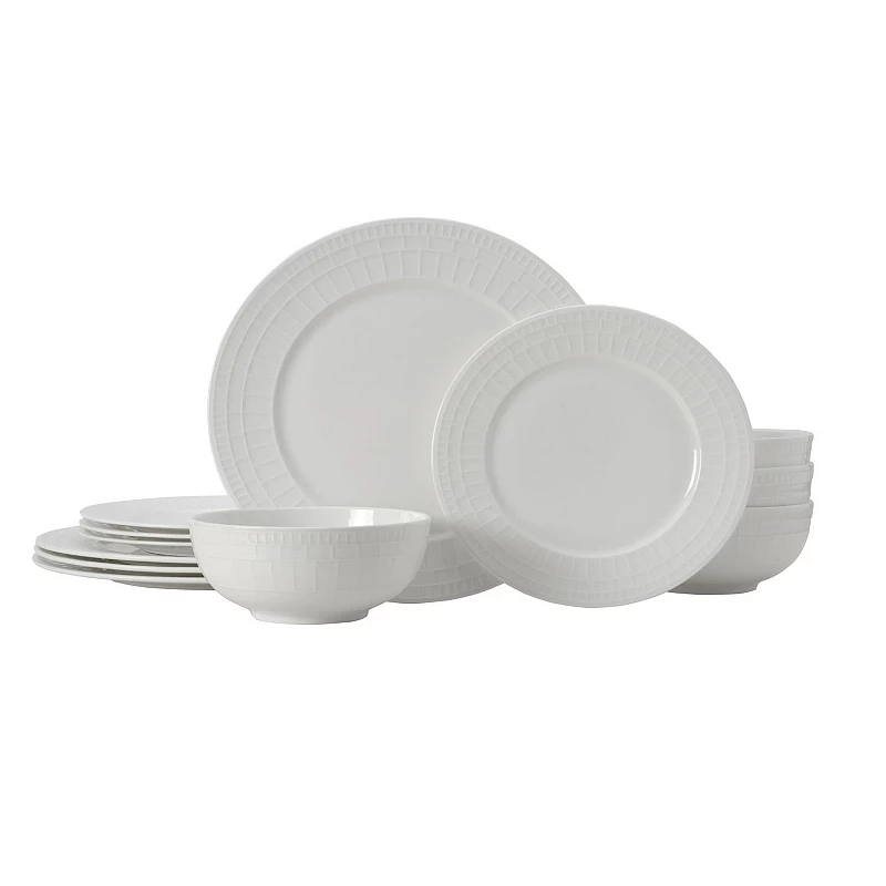 Mikasa Lux 12-Piece Bone China Dinnerware Set