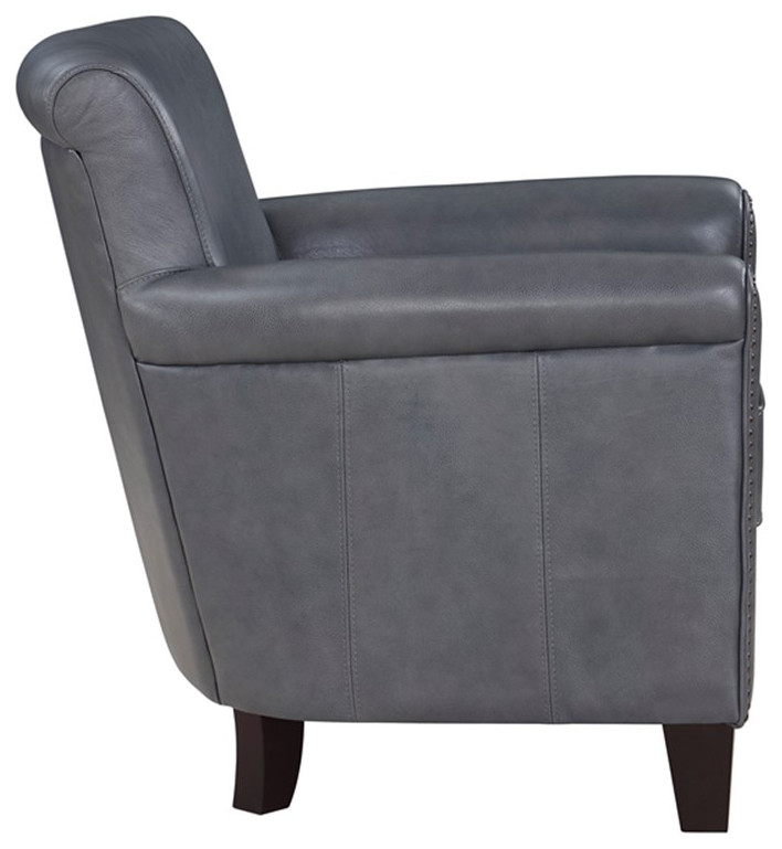 Lexicon Braintree 20.5 quotPlywood and Leather Accent Chair in Burnish Gray   Transitional   Armchairs And Accent Chairs   by Homesquare  Houzz