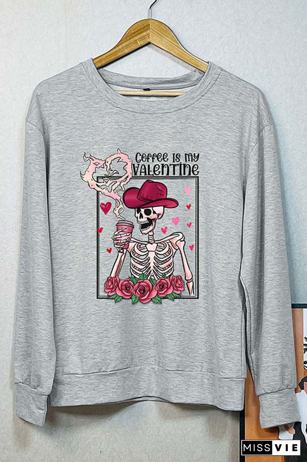 Skeleton Coffee is My Valentine Classic Crew Sweatshirt Wholesale