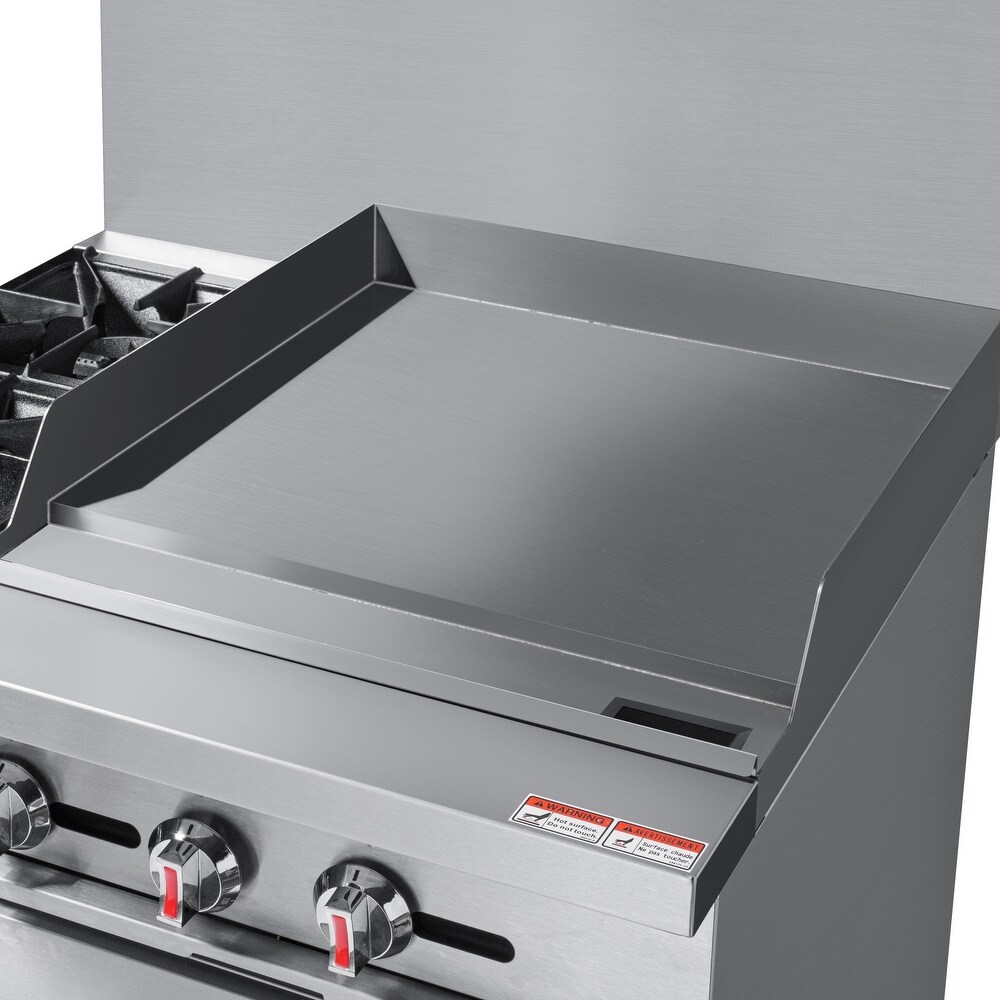 36 in. 2 Burner Commercial LP Range with 24 in. Griddle in Stainless Steel (KM CRG36 LP)