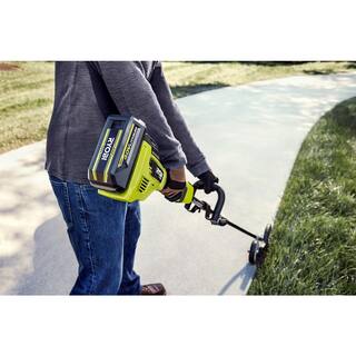 RYOBI 40V HP Brushless 15 in. Carbon Fiber Shafter String Trimmer and Edger Attachment with 4.0 Ah Battery and Charger RY40290-EDG