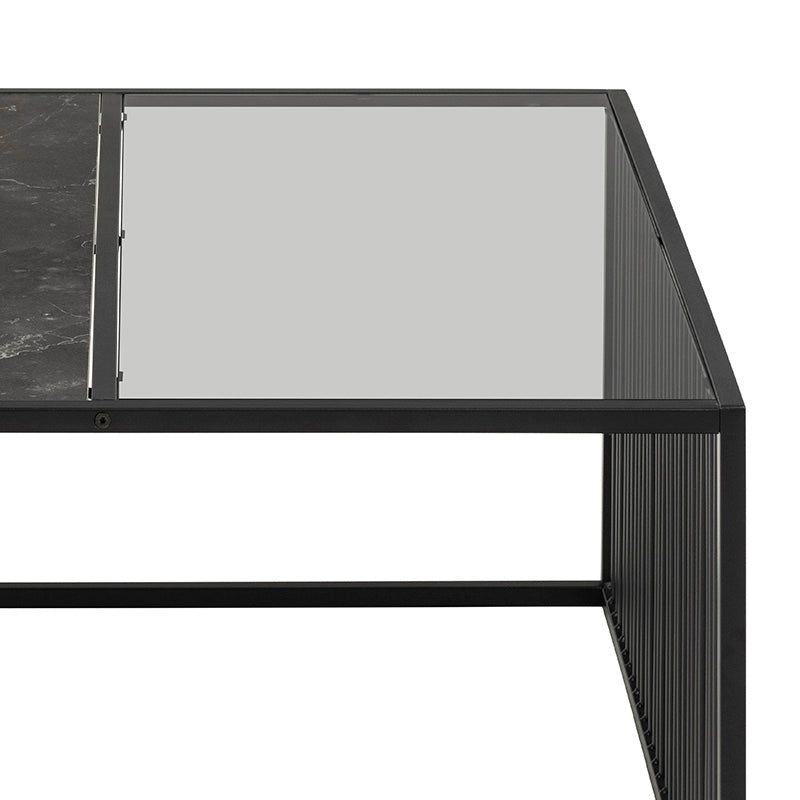 STRINGTON Square Coffee Table 80cm - Black Marble Effect