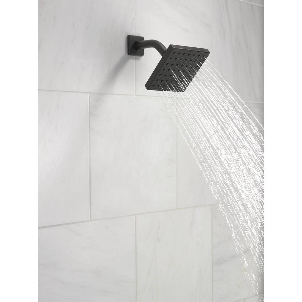 Delta Modern 1-Spray Patterns 1.75 GPM 5 in. Wall Mount Fixed Shower Head in Matte Black RP101846BL