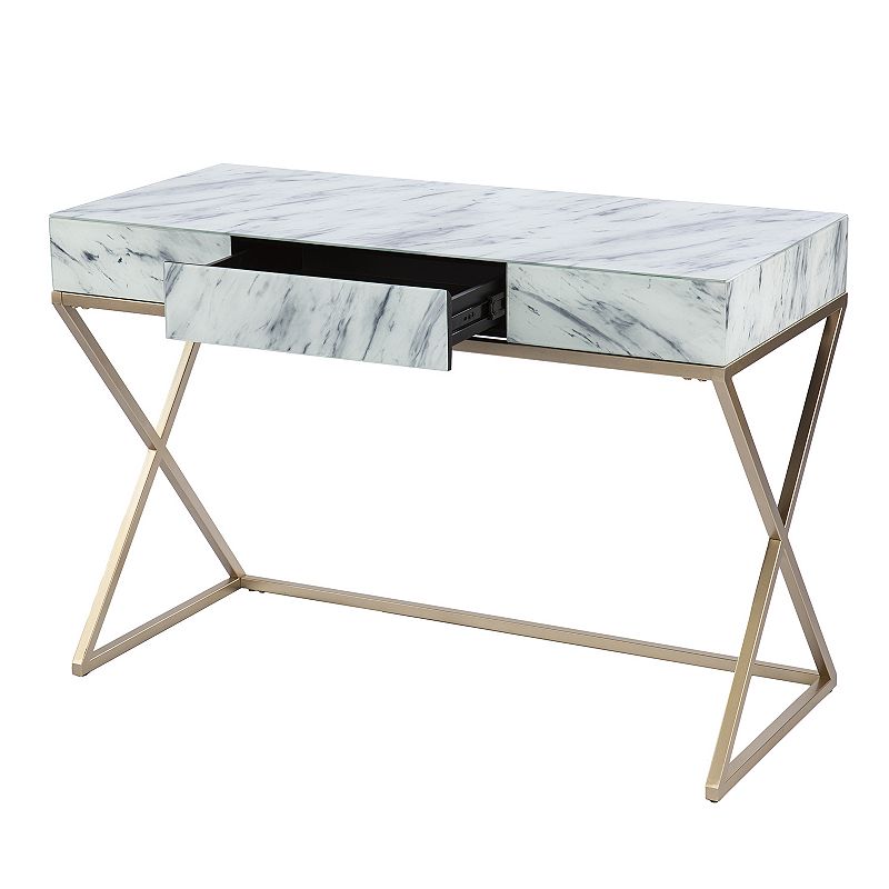 Southern Enterprises Kambleine Faux Marble Writing Desk