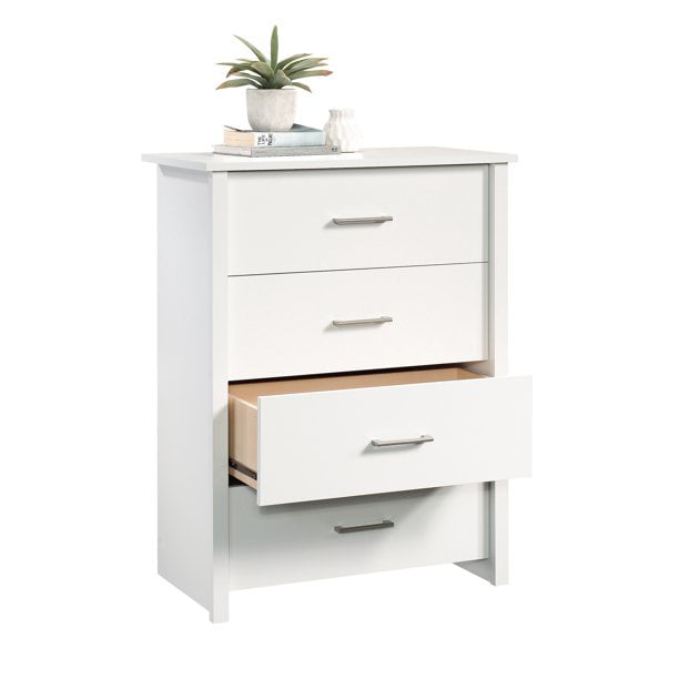 Mainstays Hillside 4-Drawer Dresser, White Finish