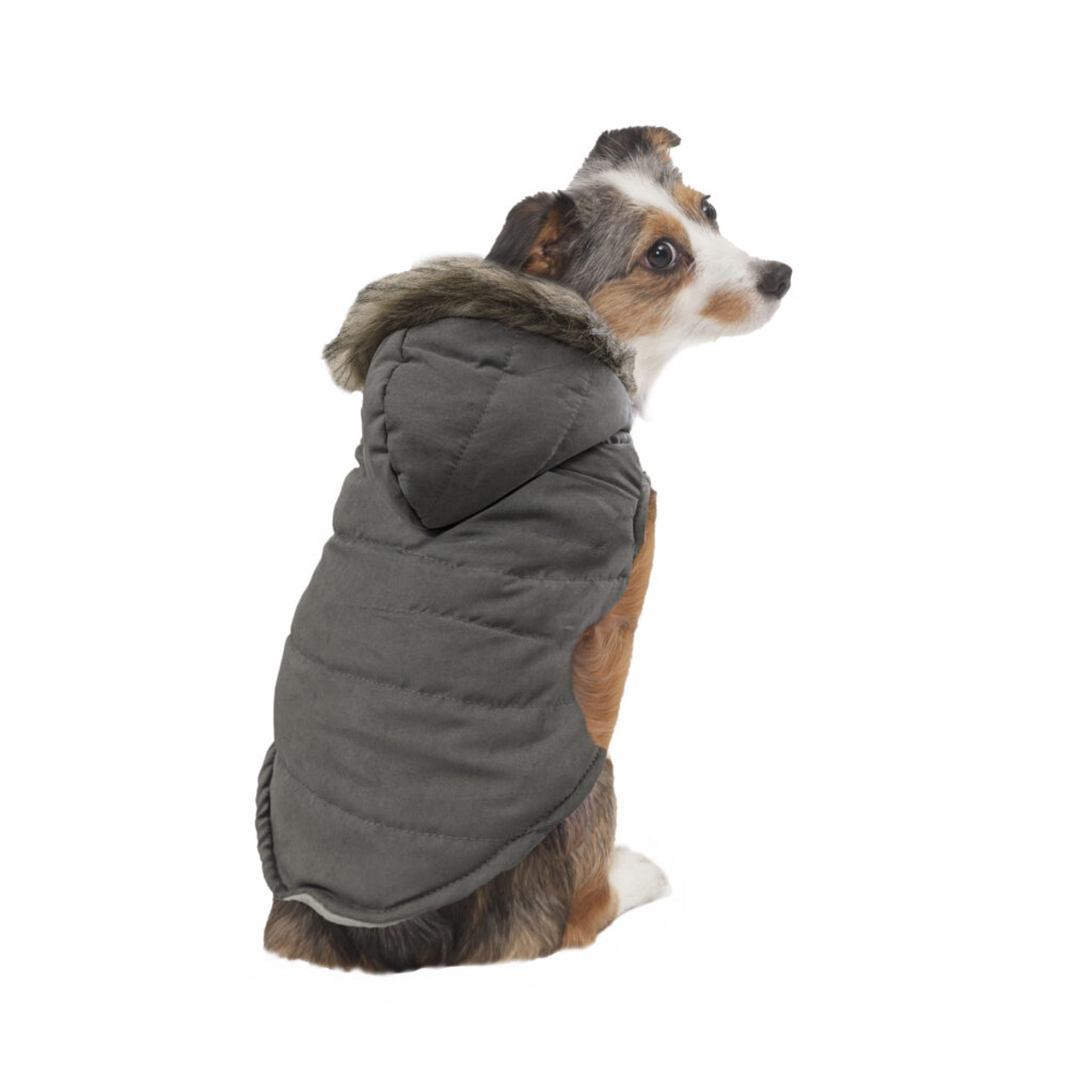 Ethical Pet Velvety Puffer Gray Dog Coat