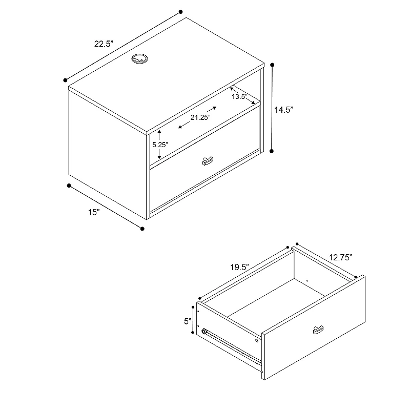 Prepac Floating Nightstand Wall Decor