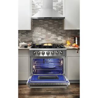 Thor Kitchen 36 in. 5.2 cu. ft. Oven Gas Range in Stainless Steel HRG3618U