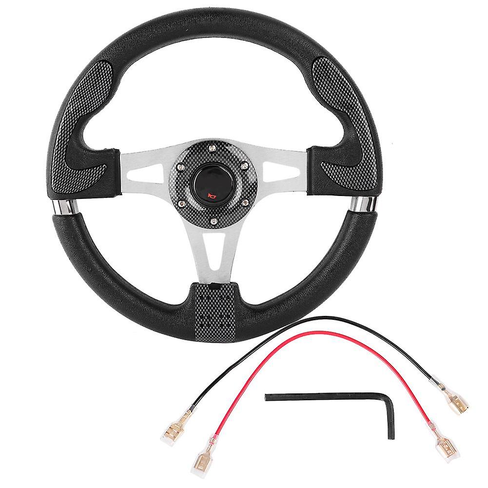 13in 320mm Universal PU Leather Car Sport Racing Drift Steering Wheel Black