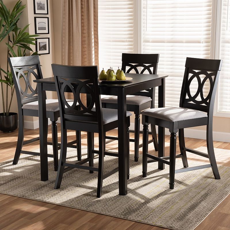 Baxton Studio Verina Pub Table and Stool 5-piece Set