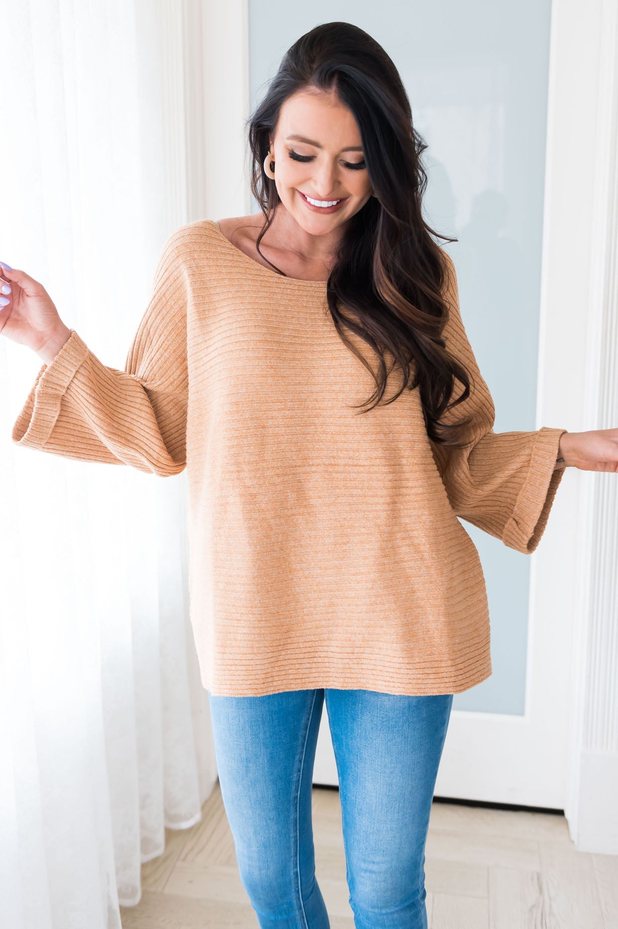 Breezy and Beautiful Modest Ribbed Sweater