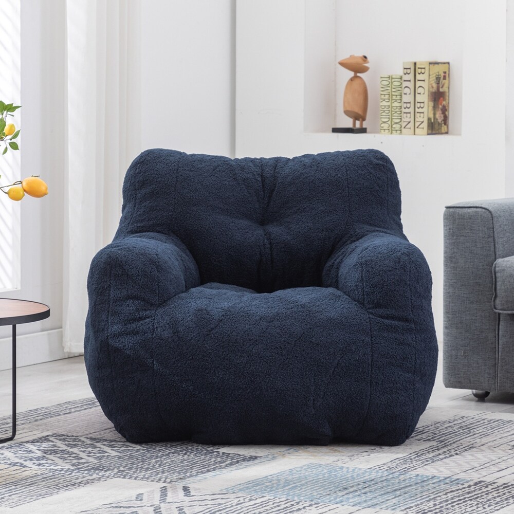 Lazy Sofa Teddy Fabric Bean Bag Chairs for Adults   Kids  Modern Accent Chair Ultra Soft