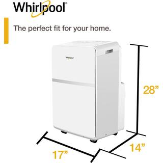 Whirlpool 10000 BTU (6500 BTU DOE) Portable Air Conditioner with Remote Timer Auto Restart Wheels Dehumidifier Fan in White WHAP101BWC