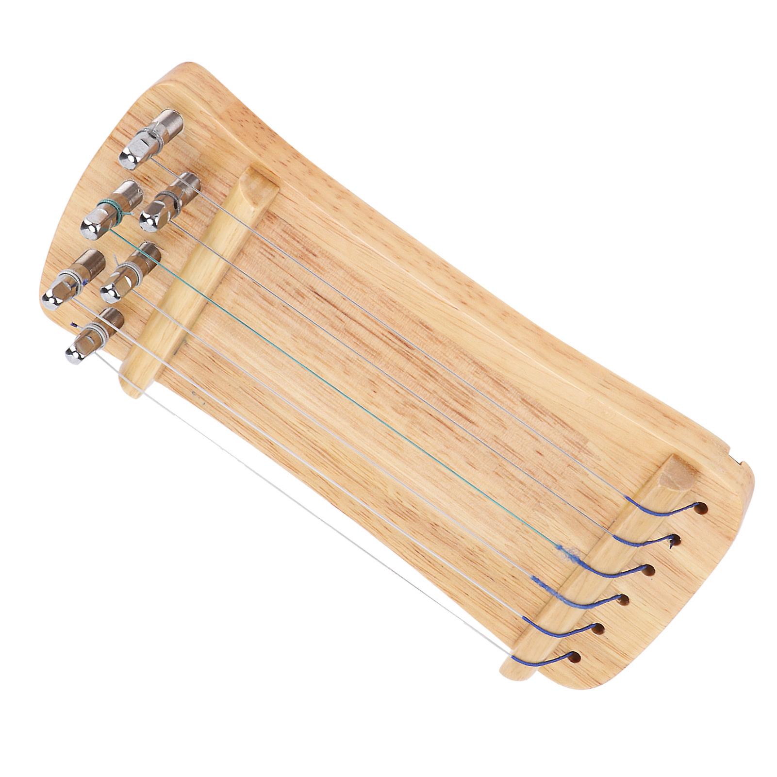 Guzheng Finger Trainer Wooden 6-string Mini Musical Instrument Fingering Practice Tool