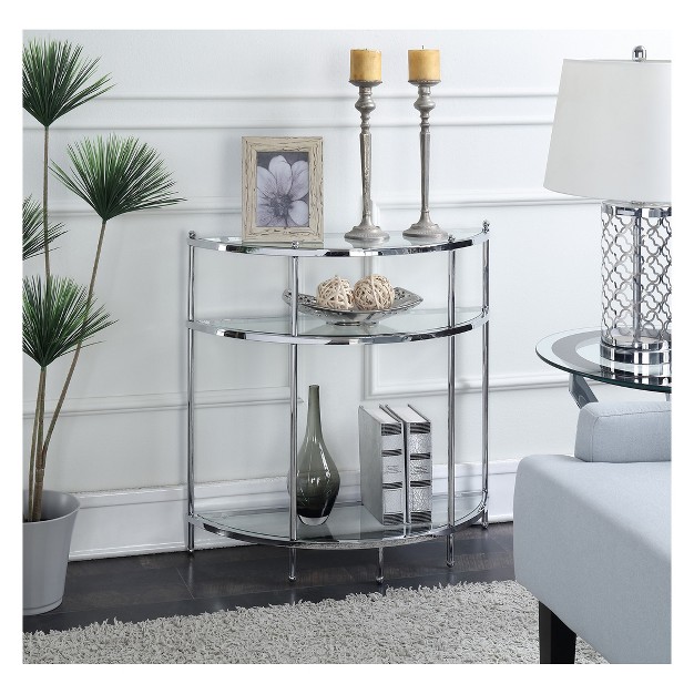 Royal Crest Entryway Table Chrome glass Breighton Home