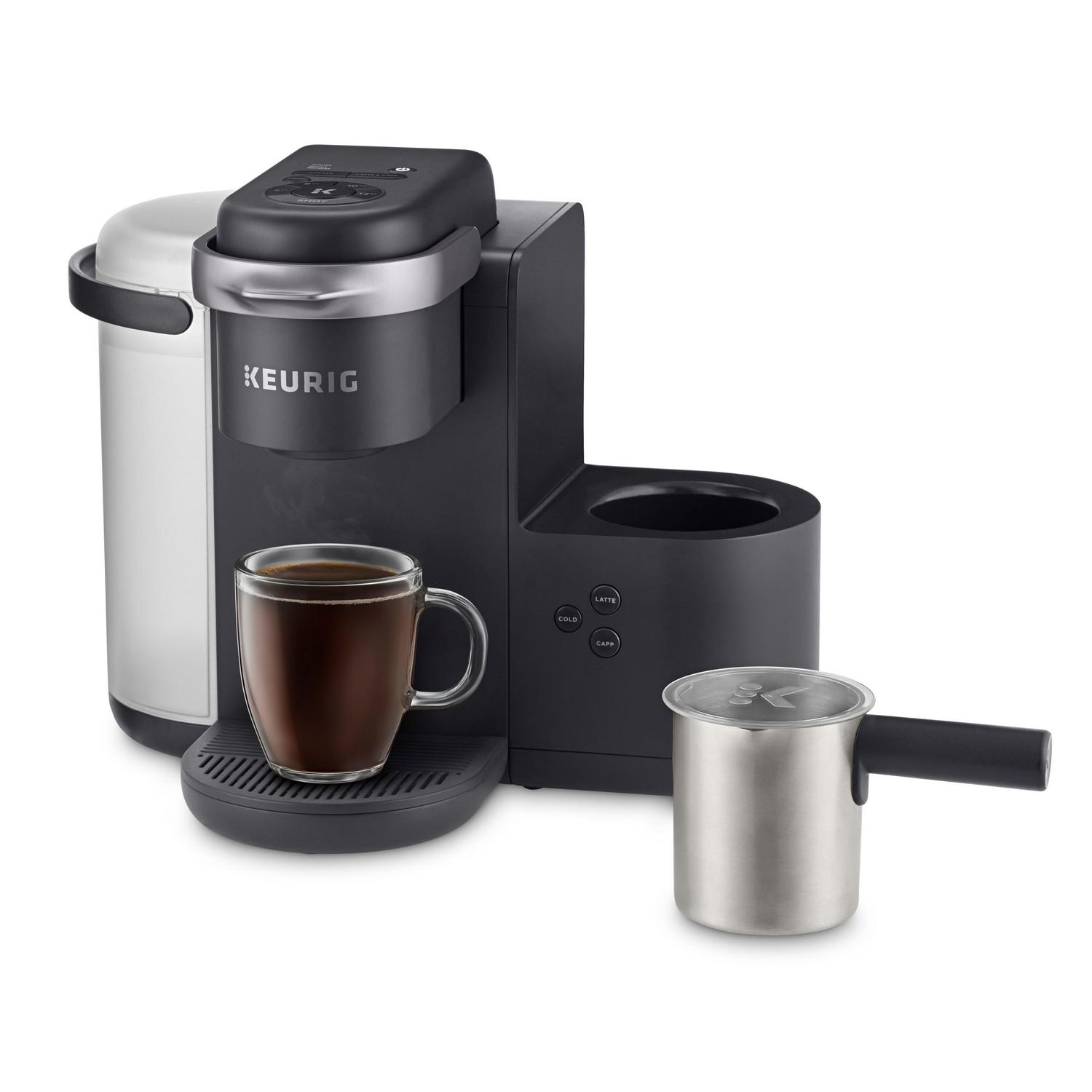 Keurig K-Cafe Single Serve K-Cup Coffee Maker， Latte Maker and Cappuccino Maker， Dark Charcoal